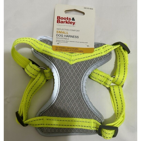 Boots & Barkley Reflective Comfort Small Dog Harness Gray Neon Yellow Up To 25lb - Picture 1 of 3